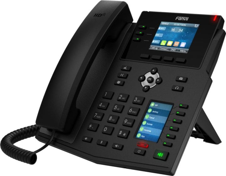 IP-телефон Fanvil - X4U, 12-line, 1xLAN 1 Гб/с, 1xWAN 1 Гб/с, SIP, Web-интерфейс, LCD, PoE, headphone in, чёрный, X4U