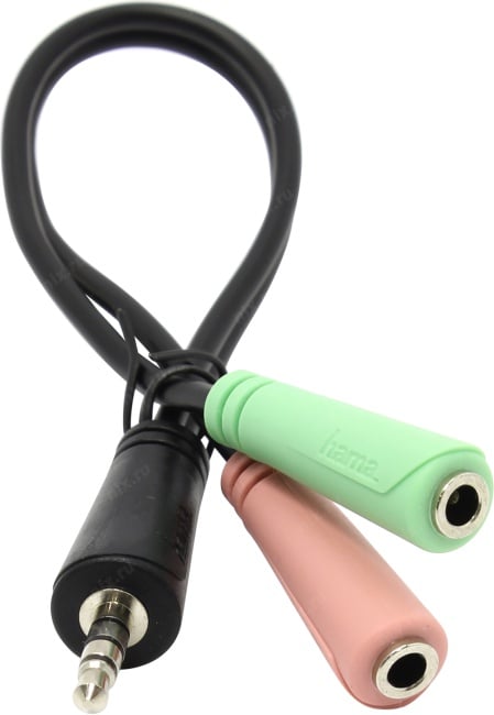 Hama <54573> Кабель-переходник 4-pin  Jack3.5-M  -->2Jack3.5-F