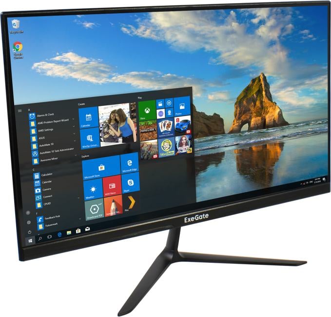Монитор 23.8" ExeGate Combat EG2407C черный (IPS, 1920x1080, 300 cd/m?, 1 ms, 165 Гц, 178°/178°, 1000:1, HDMI, DisplayPort, Audio out, FreeSync, Flicker-free, Low Blue Light, VESA, регулировка наклона) EX295589RUS