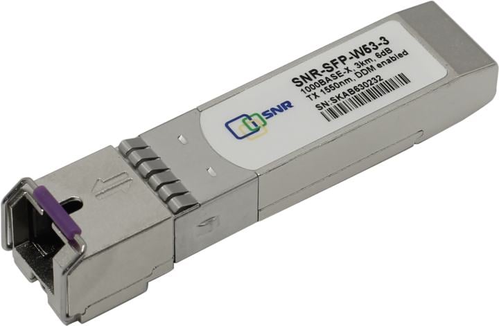 Модуль SFP SNR SNR-SFP-W53-3, WDM, 1000Base-BX, SC, 3 км