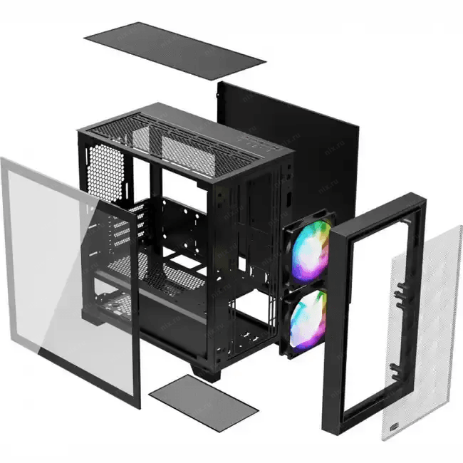 PcCooler C3D310 BK ARGB Корпус без блока питания, Mini-Tower, TG, Mesh, 2x120mm ARGB, 2xUSB-A 3.0,  mATX, mITX Black