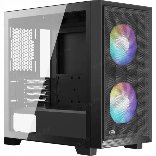 PcCooler C3D310 BK ARGB Корпус без блока питания, Mini-Tower, TG, Mesh, 2x120mm ARGB, 2xUSB-A 3.0,  mATX, mITX Black