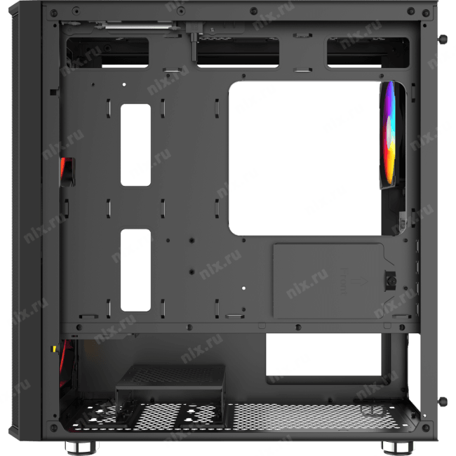 SAMA S30-BKMPA3X1-GL Корпус ПК без блока питания/ Case SAMA S30 Black, Midi-Tower, TG, 2x140mm +  1x120mm  ARGB,  1xUSB 3.