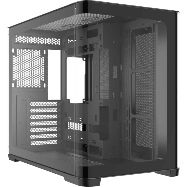 SAMA V60E-BKADA0X1-GL Корпус ПК без блока питания/ Case SAMA V60E Black, Midi-Tower, TG, no fans, 2xUSB 3.0  + 1xUSB 3.2