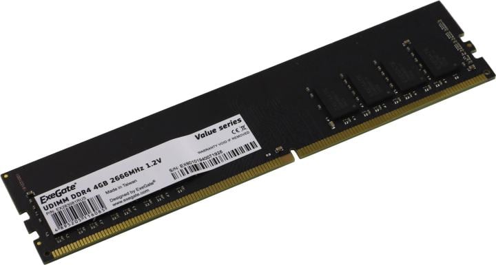 Оперативная память для компьютера 4Gb (1x4Gb) PC4-21300 2666MHz DDR4 DIMM Exegate EX283081RUS