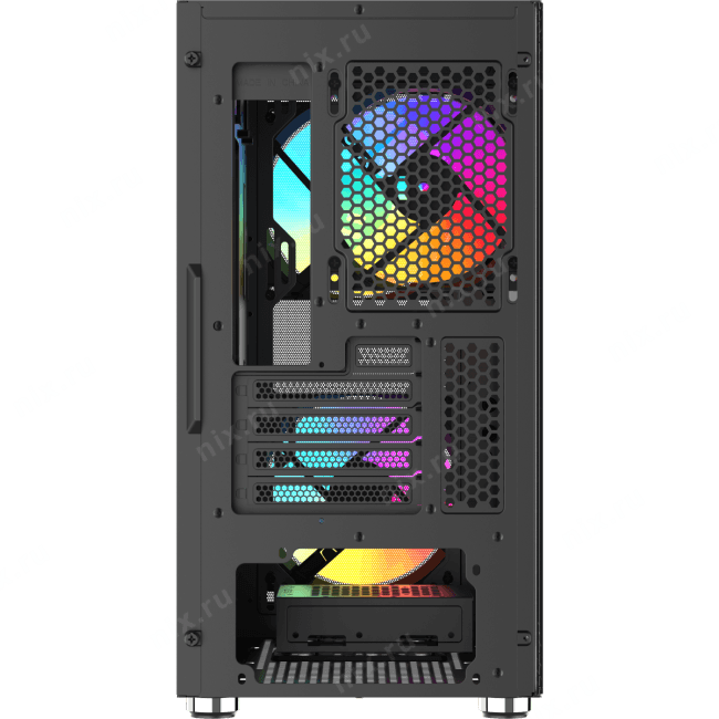 SAMA S30-BKMPA3X1-GL Корпус ПК без блока питания/ Case SAMA S30 Black, Midi-Tower, TG, 2x140mm +  1x120mm  ARGB,  1xUSB 3.