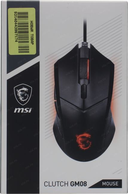 MSI Clutch Optical Mouse <GM08>  USB (RTL) 6btn+Roll