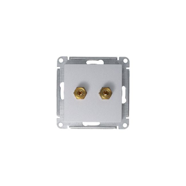 Розетка Systeme Electric ATN000387  AtlasDesign,  аудио,  двухместная, алюминий