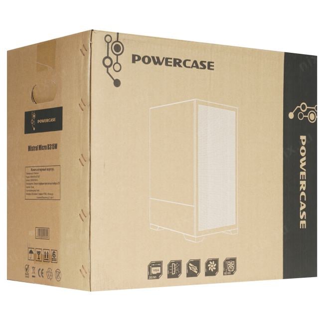 CMMB315W-A4 Powercase Mistral Micro B315W, Tempered Glass, 4x 120mm ARGB PWM Fan, белый,  mATX  ()