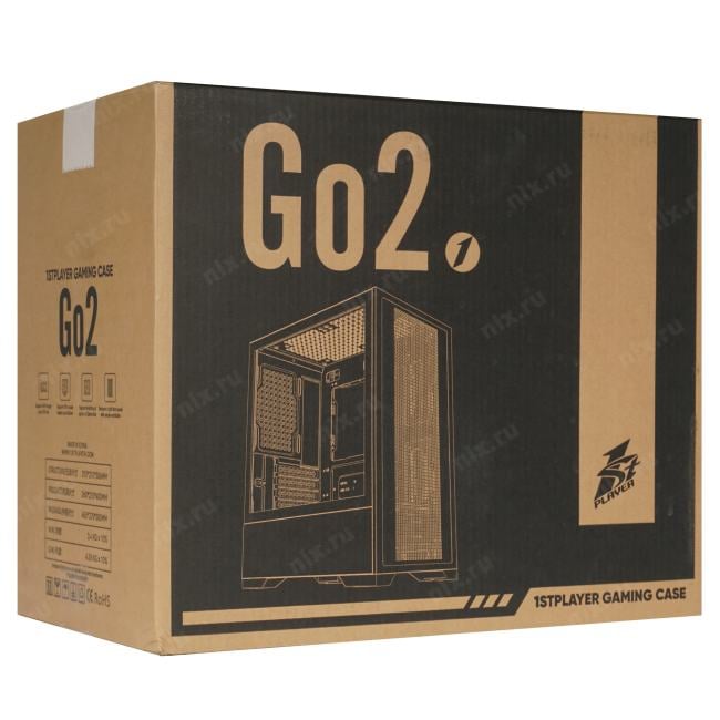 Minitower 1STPLAYER Go2 <Go2-WH-4F7-W> White MicroATX  без  БП