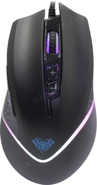 AULA Wind Gaming Mouse <F805 Black+Rainbow backlight> (RTL)  USB  7btn+Roll