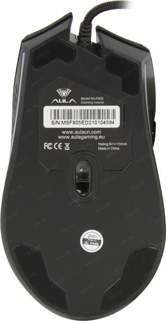 AULA Wind Gaming Mouse <F805 Black+Rainbow backlight> (RTL)  USB  7btn+Roll