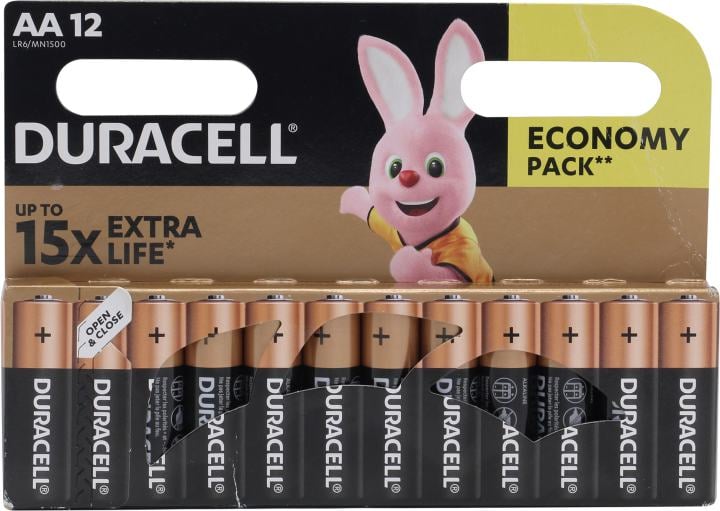 Duracell  MN1500-12 (LR6) Size AA, 1.5V,щелочной (alkaline)  <уп. 12 шт>