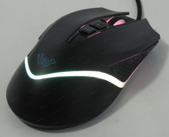 AULA Wind Gaming Mouse <F805 Black+Rainbow backlight> (RTL)  USB  7btn+Roll