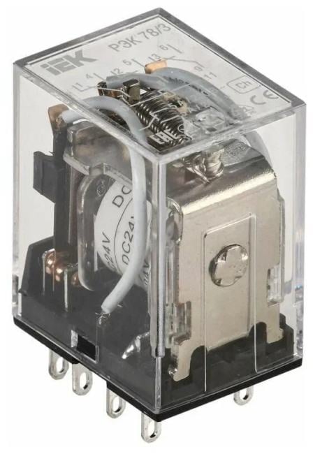 Реле IEK RRP20-3-05-024D промежуточное 5А24В 3ПК РЭК78/3  без  розетки