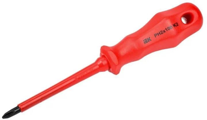 Отвертка IEK A2L3-SC30-K2-PH-20-100 диэлектрическая крестовая Ph2х100мм  K2  1000В  ARMA2L 3