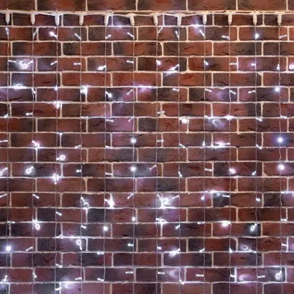 Гирлянда Neon-night "Светодиодный Дождь" 2х6м, постоянное свечение, прозрачный провод, 230 В, диоды белые, 1140 LED