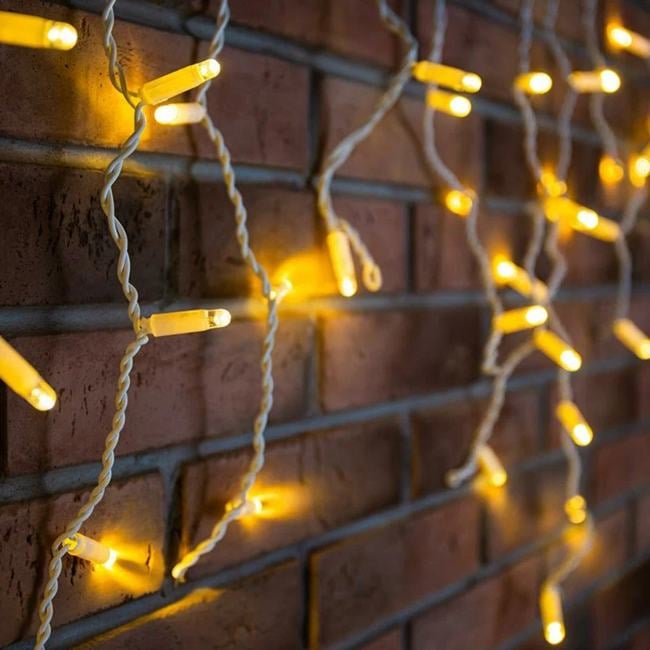 Гирлянда Neon-night Айсикл (бахрома) светодиодный, 4,8 х 0,6 м, белый провод, 230 В, диоды теплый белый, 176 LED