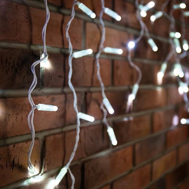 255-034-6 Гирлянда Бахрома (Айсикл) 2,4х0,6м 76 LED БЕЛЫЙ белый ПВХ IP65 нужен блок  303-500-1  NEON-NIGHT