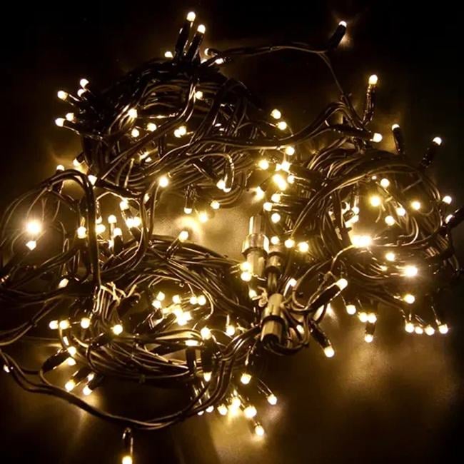 Гирлянда модульная светодиодная "Дюраплей LED" 20м 200LED тепл. бел. 13Вт 230В IP67 постоян. свечение провод каучук черн. Neon-Night 315-156