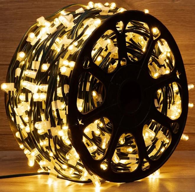 Гирлянда светодиодная "LED ClipLight" 665LED тепл. бел. 80Вт 12В трансф. в компл. провод ПВХ темн. зел. (уп.100м) Neon-Night 325-126