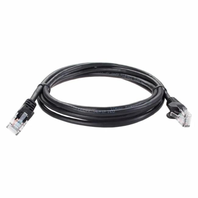 Патч-корд UTP кат.5e, 2м, RJ45, черный, Aopen (ANP511_2M_BK)