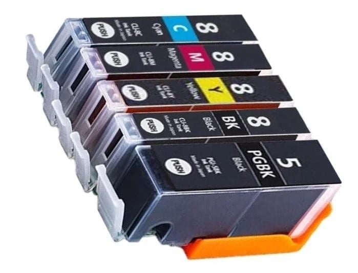 IC-CCLI-8_MP Комплект картриджей T2 для Canon: PGI-5BK/CLI-8, пигментный черный, черный,  голубой, пурпурный, желтый