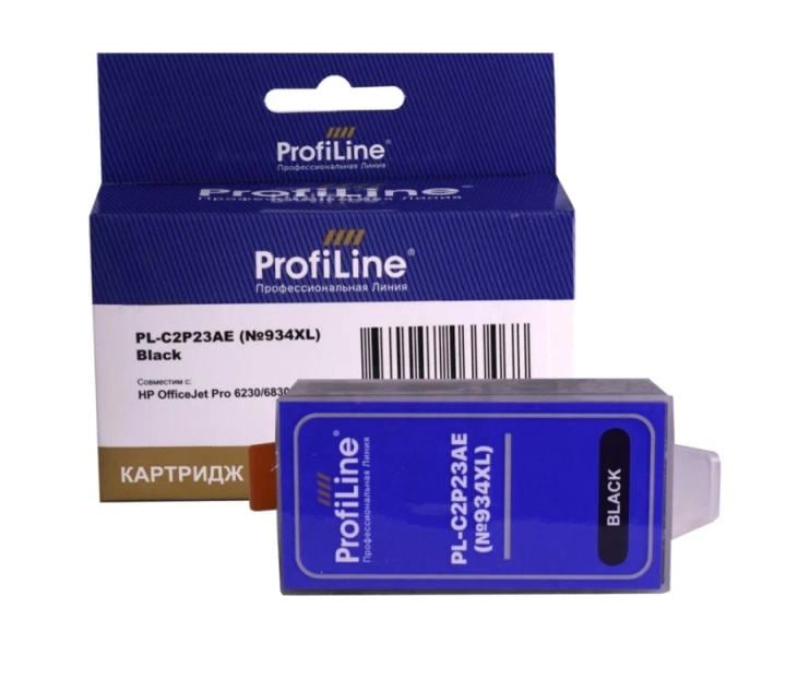 Картридж струйный ProfiLine PL-C2P23AE (№934XL) для принтеров HP OfficeJet Pro 6230/6830 с чернилами на водной основе Black