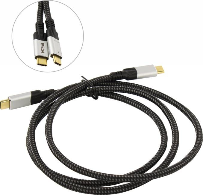 VCOM <CU560-1.2м> Кабель USB4 USB-С M -->  USB-C M 1.2м