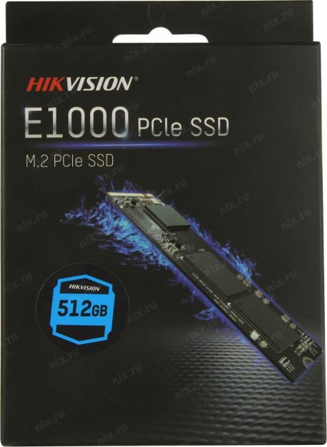 Накопитель SSD Hikvision HS-SSD-E1000/512G Hiksemi, 512Gb, PCIe 3.0 x4, M.2 2280, NVMe, R/W 2000/1610