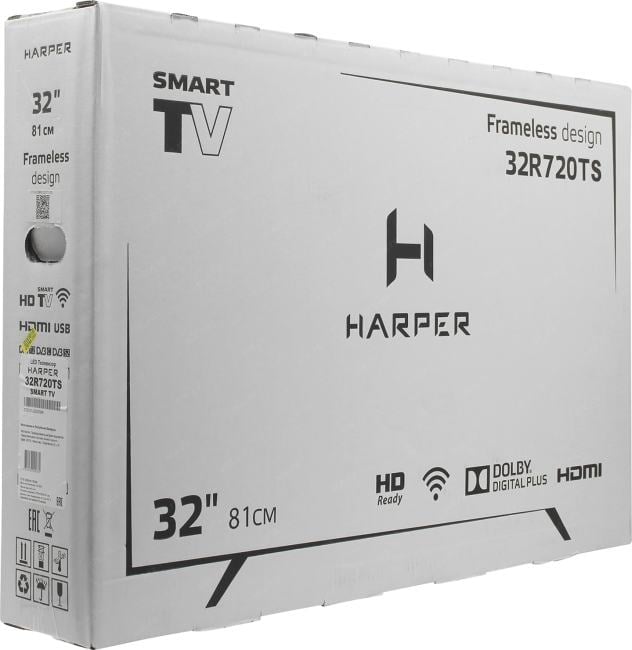 Телевизор Harper 32R720TS, 32", 1366x768, Smart TV