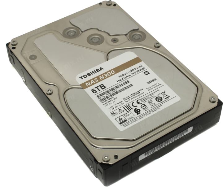 Жесткий диск Toshiba SATA-III 6Tb HDWG160EZSTA NAS N300 (7200rpm) 256Mb 3.5" Rtl