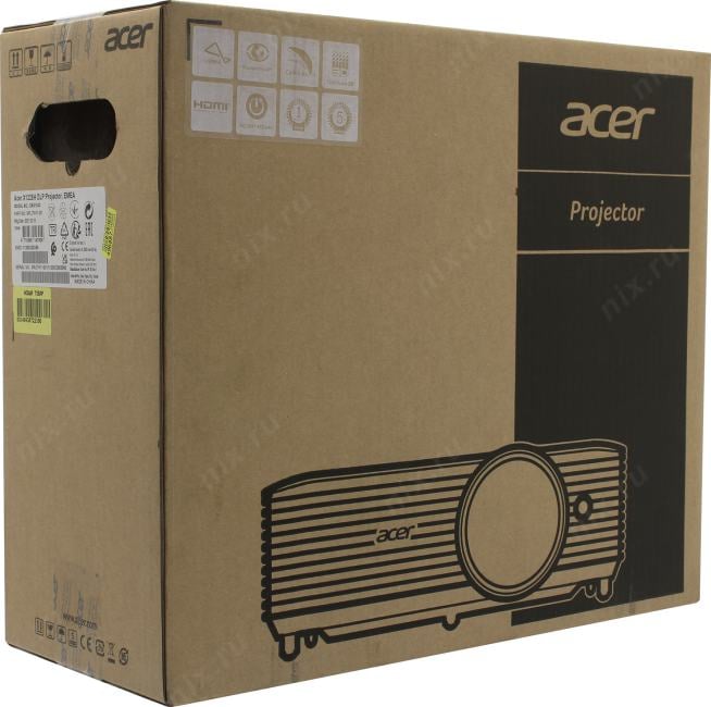 Проектор Acer projector X1228H, DLP 3D, XGA, 4800Lm, 20000/1, HDMI, 2.7kg, Euro Power EMEA (replace MR.JTH11.001)
