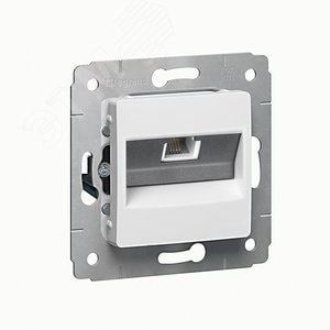 Legrand 695950 CARIVA Розетка телефонная RJ11 белая  1 вход (695950)