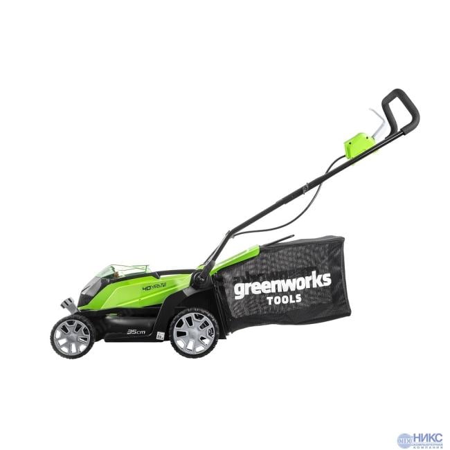 Greenworks Газонокосилка аккумуляторная Greenworks G40LM35, 40 В 1х2 Ач захват 35 см