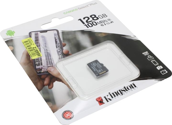 Kingston <SDCS2/128GBSP> microSDXC Memory Card 128Gb A1  UHS-I  U1