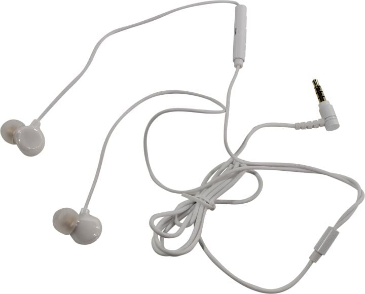 Наушники Harper HV-802, проводные, белые, регулятор громкости, 1.2м