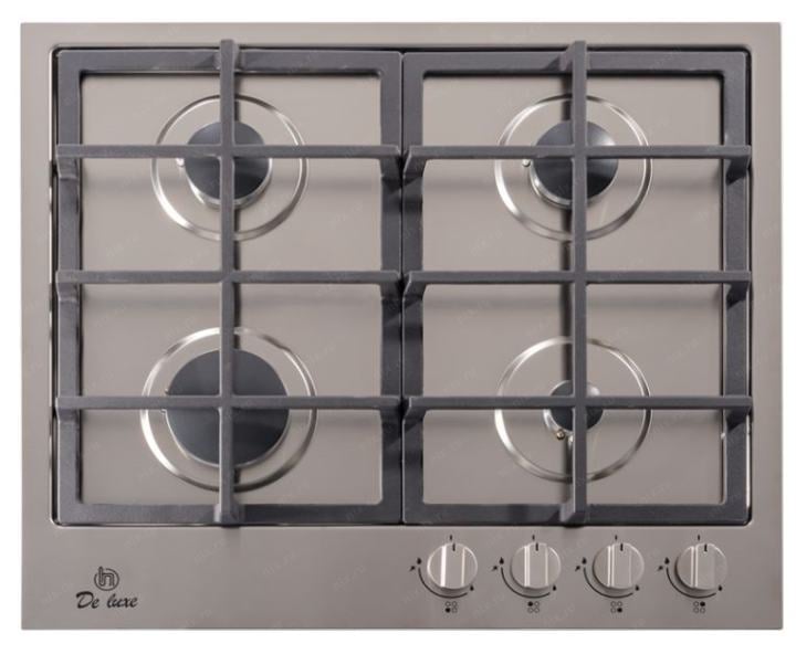 Варочная панель газовая De Luxe TG4_750231F-070, 4-х конфорочная, газ-контроль, нерж. сталь
