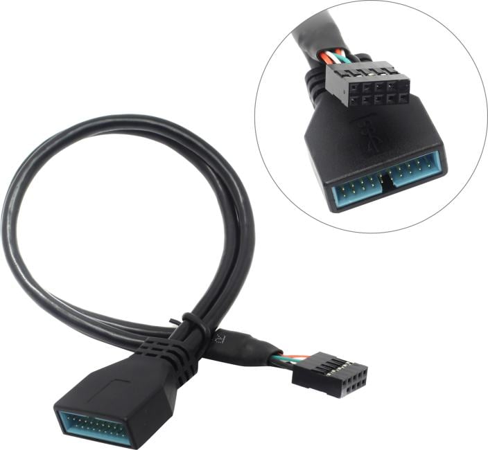 Exegate EX284940RUS Кабель-переходник USB 2.0-USB 3.0 ExeGate EX-CC-U3U2-0.3 (9pin/19pin, 0,3м)