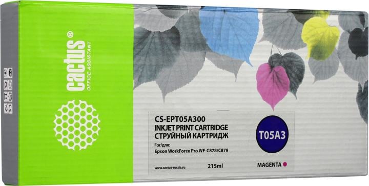 Картридж Cactus CS-EPT05A300 Magentaдля Epson  WorkForce  Pro  WF-C878/C879 (215мл)