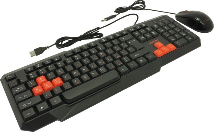 Комплект клавиатура+мышь Smartbuy ONE 230346AG беспроводной, USB, 1200 DPI, чёрный
