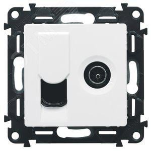 Legrand 754830 Valena LIFE. Лицевая панель розетки TV-RJ45. Белая