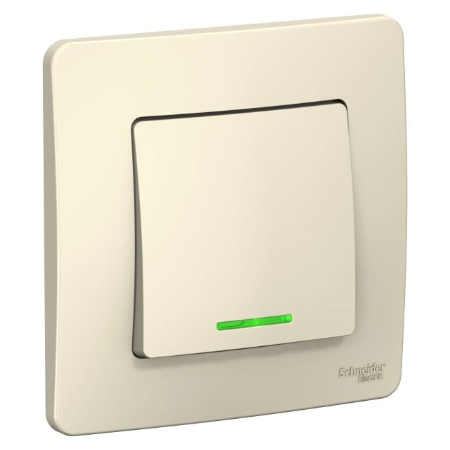 Schneider Electric Blanca <BLNVS010112> (1клав.,  с подсветкой,внут., молочный)