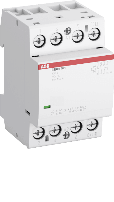 ABB 1SAE341111R0140 Контактор ESB40-40N-01 модульный (40А АС-1, 4НО), катушка  24В AC/DC (ESB40-40N-01)