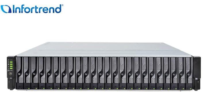 Полка расширения Infortrend JBOD 2U/24bay (DS) dual redundant controller expansion enclosure 4x 12Gb SAS ports, 2x(PSU+FAN module), 24xdrive trays, 2x12G to 12G  SAS cables, 1xRackmount kit( JB 3024RB )