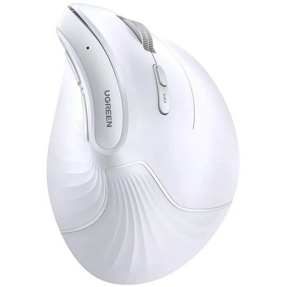Беспроводная компьютерная мышь вертикальная UGREEN MU008 (25759) Wireless Vertical Mouse 2.4 GHz&BT. Цвет: белый