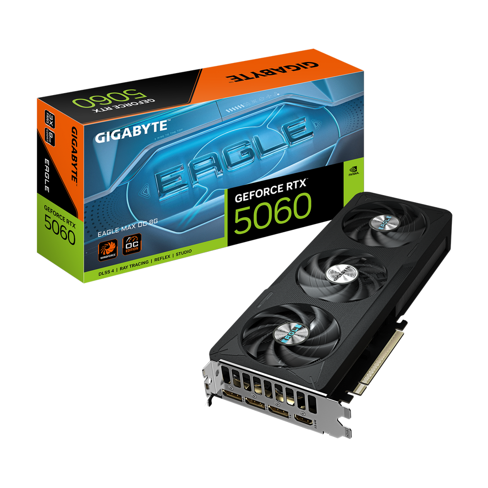 Видеокарта Gigabyte RTX5060 EAGLE MAX OC 8GB GDDR7 128bit 3xDP HDMI 3FAN RTL