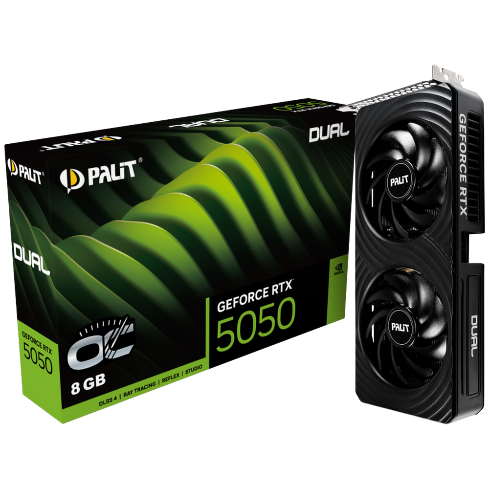 Видеокарта Palit RTX5050 DUAL OC 8GB GDDR6 128bit 3xDP HDMI 2FAN RTL