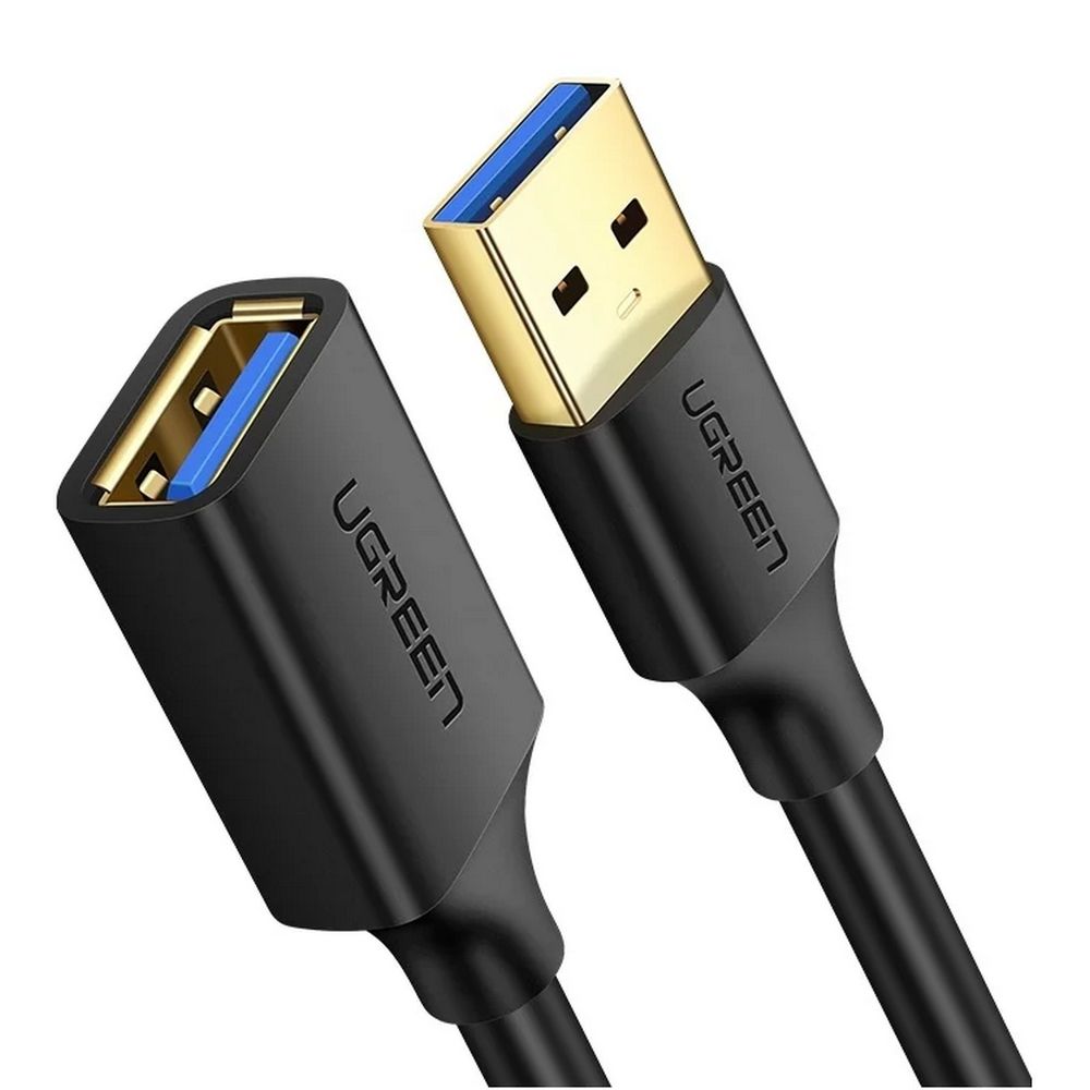 Кабель UGREEN US129 (10368) USB 3.0 Extension Male Cable. Длина: 1м. Цвет: черный
