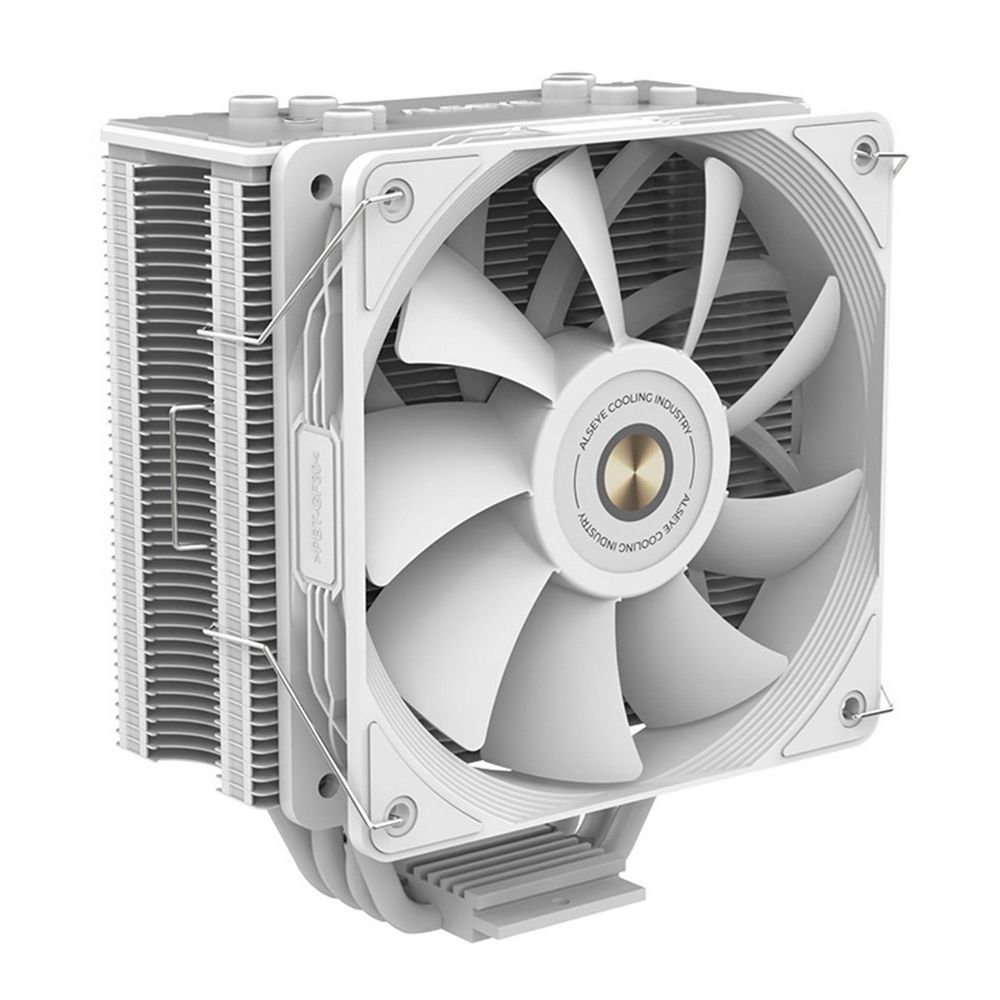 Кулер для CPU Alseye N120, 1х120мм, 4-pin, Al+Cu, белый/ARGB, 800-1800rpm, 73.9CFM, 33.2дБ, 4-PIPE(прямой контакт), TDP 180Вт, INTEL 1700/1200/115x/1366, AMD AM5/AM4/AM3 (AS.01.05.0013)